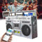 Reproductor de CD - Estilo retro clásico de los años 80, casete portátil / reproductor / radio, distancia de transmisión: 10 m, compatible con entrada SD/USB, con 2 altavoces, para reuniones