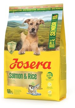 JOSERA Senior med lax & ris (1 x 3 kg) | Premium torrfoder för äldre hundar på alla raser | fettreducerad | Med Omega 3 & L-karnitin | Immunplus för ett intakt immunförsvar | 1-pack