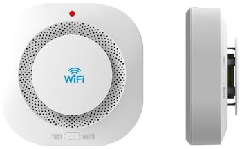 Detector de Humo Inteligente Zigbee/WiFi, 10 años Vida útil, protección contra Incendios, Alarma Seguridad for el hogar, luz y Sonido, Control Mediante aplicación(2pcs Without Battery)