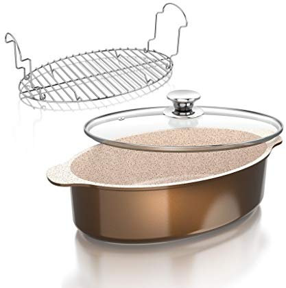 Genius Auswahl Granit Serie Crepes-Pfanne, Bratpfanne, Wok-Pfanne, Grillpfanne, Bräter, Töpfe (Bräter 3 teilg)