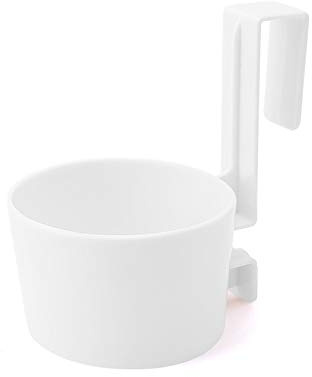 JWCE SHOP Hair Dryer Rack Over-The-Cabinet Hair Dryer Holder, Holster for Master, Guest, Kid's Bathroom, Vanity, 5.4 x 4 x 3.4 - White