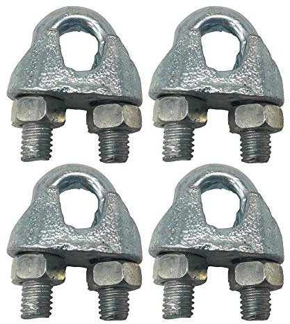 (Lot de 4 pièces) M10 12mm Ø Métal Galvanisé Élingues DIN 741 Serre-fil Serre-câble Serre-câbles U Bolt Attache de selle Câble métallique (4)