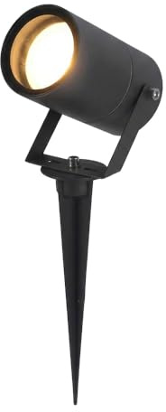 HOFTRONIC - Spikey LED Strahler mit Erdspieß 4 Watt 345lm 2700K Schwarz IP64 Wasserdicht Außenlampe für die Beleuchtung von Garten, Terrasse, Pflanzen, Wegen, Teich Außen-Strahler Gartenstrahler