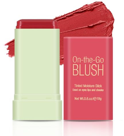 Boobeen Maquillaje Multiusos Colorete Stick Hidratante Sólido Tintado Impermeable Larga Duración Stick para Ojos Labios y Mejillas