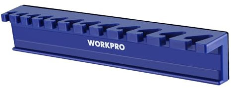 WORKPRO 12-Slot Magnetic Wrench Organizer Rack, Holds 12 Combination Wrenches (9mm to 20mm), Durable PP Material, Compact Design, Strong Magnetic Base