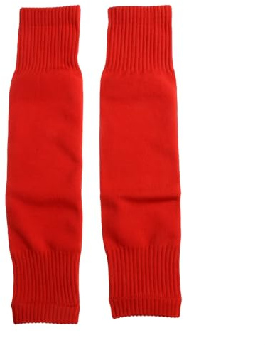 OAIEU Adult Breathable Sports Soccer Socks - Men Women Running Cycling Calf Socks with Shin Guards and Leg Sleeves (Red)