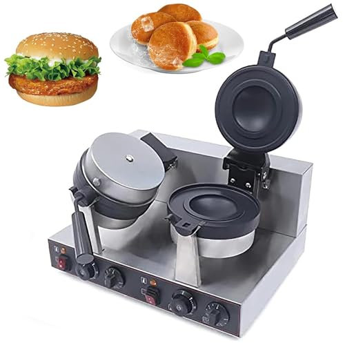 LZDOYY Macchina per Waffle elettrica per Hamburger, pressa per panini Antiaderente Macchina per Hamburger Macchina per Waffle per Gelato in Macchina per Cono di cialda per Hamburger di cialde,B