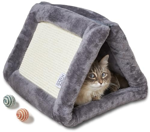 IvyPets multifuntional beds, scratching board, kitty tent, bed for indoor cats, matt for cat, triangle cave, tunnel cats bed, Free sisal balls