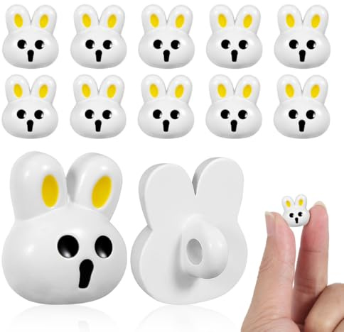 Tofficu 12Pcs Small Bunny Buttons 0.67 Inch Resin Animal Buttons for Kids Clothes DIY Craft Easter Decoration for Baby Cardigans Jackets