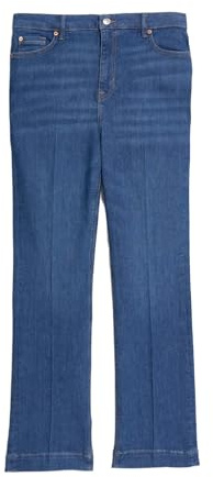 Marks & Spencer Jean Taille Haute Coupe Slim et évasée, plissé sur Le Devant
