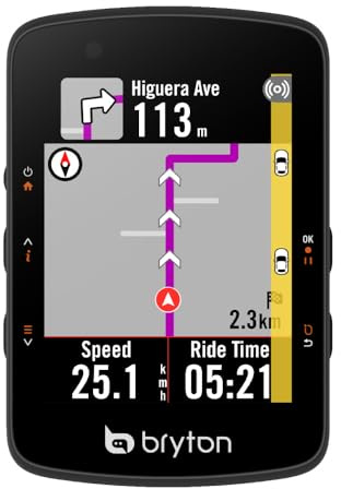 Bryton Rider 550 GPS Cycling Computer, 2.8 Color Screen, Up to 37 Hours Battery Life, Ambient Light Sensor, Turn-By-Turn Navigation, Intersection Snapshot, Compatible with Bluetooth & ANT+