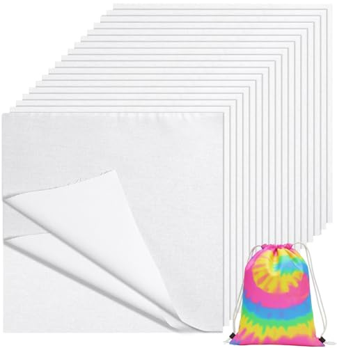 20pcs White Cotton Fabric Squares, 10x10 Inch Cotton Precut Quilting Fabric Bundles, Embroidery Cloth for Craft Lovers DIY Sewing Crafting