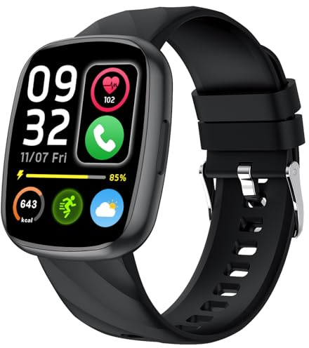 Smartwatch Bambini-Orologio Smartwatch Bambino IP68 con 110+ Modalità Sportivo Frequenza Cardiaca Monitor Sonno-Fitness Tracker Smart watch per ragazzi e ragazze Ragazzo Ado 4-14 Anni Nero chiaro