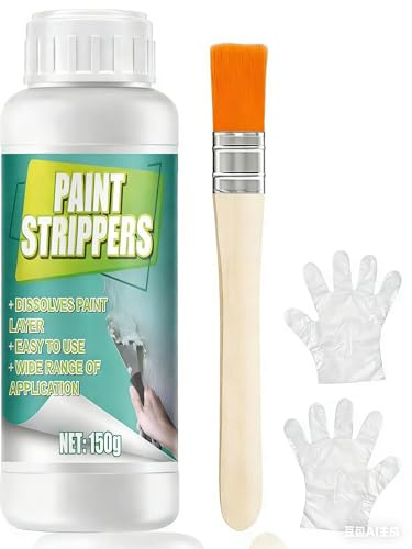 Miioto Paint Stripper, Lackentferner, Abbeizer für Lack Metall, Hochwirksame Farbentferner, Radikal Abbeizer Abbeizmittel mit Pinsel & Einweghandschuhen für Metall, Verschiedene Metalloberflächen-150g