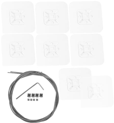 FUNNETOYU 2 Piezas Correas de Seguridad Ajustables para TV de 42 Pulgadas, Metal Resistente, Kit 2 Unidades 8 Anclajes Adhesivos Antivuelco sin Taladro para Muebles, Protección Anticaída en