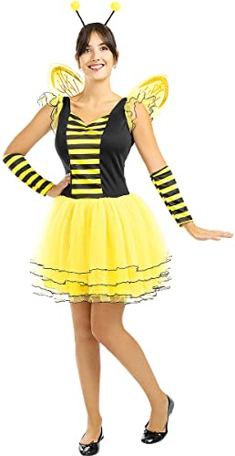 Funidelia | Bi Maskeraddräkt för dam Djur, Insekter, Bi - Maskeraddräkt för vuxen och roliga tillbehör för fester, karneval och Halloween - Storlek M - Gul