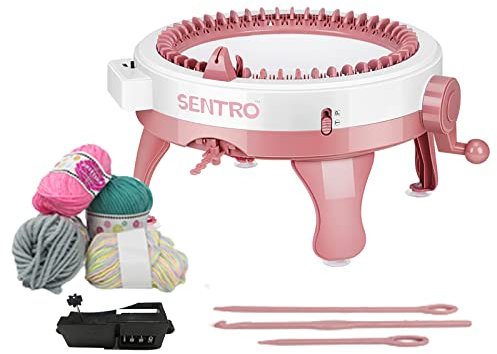 Weigudoc 48 Nadeln Strickmaschine mit Reihenzähler, Webmaschine Automatische für Kinder und Erwachsene, DIY-Doppelstrickmaschine für Spielzeug Socke Mütze und Schal