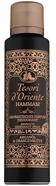 Tesori d'Oriente Parfum Deodorant Hammam | 150 ml | aromatisches Deo-Spray | Argan-Öl und Orangenblüte | Duft zum Träumen | 24 h Schutz | Wellness-Ritual für Körper & Sinne