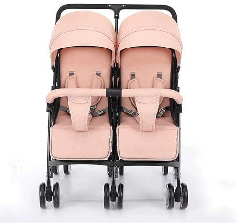 Rieort Tragbarer Zwillingskinderwagen, Aluminium, verstellbares Verdeck, Tandem-Kinderwagen, Leichter Trolley-Kinderwagen, großer Kinderwagen