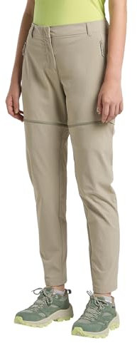 Jack Wolfskin Damen Hikeout Zip Off Pants Wanderhose, Stone, 42 EU