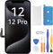 LL TRADER Display für iPhone 12/iPhone 12 Pro LCD 6.1 Bildschirm Ersatz FHD Touchscreen 3D Touch Digitizer Rahmen Montage und Reparaturkits 2024