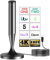 Indoor TV Aerial Freeview Aerial with Signal Booster, Strong Magnetic Base for Easy Installation, Smart TV Aerial for 4K/1080P, Compatible with All TVs