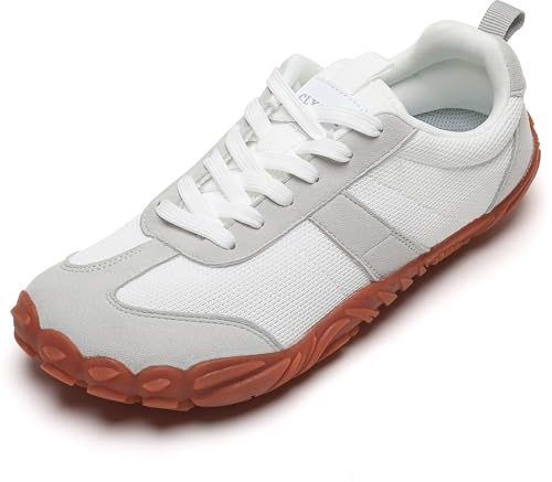 Barefoot Shoes Men Women – Minimalist Zero Drop Trainers with Wide Toe Box, Lightweight Walking Running Shoes for Gym & Outdoor (White, Adult, Men, 10, Numeric, UK Footwear Size System, Medium)
