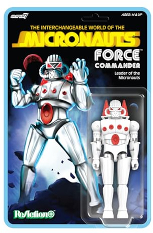 Super7 Reaction+ Micronauts Force Commander – 3,75 tum mikronauts actionfigur med tillbehör – klassiska Sci-Fi-samlarobjekt och retroleksaker