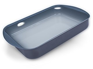 Moneta Aria Finegres Rostiera antiaderente naturale 35x25cm, Alluminio, Grigio, anche per induzione, Made in Italy