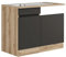 idealShopping GmbH Küchen Spülenschrank Set mit Arbeitsplatte Noah SPGSSET-0+ in anthrazit 110 cm breit