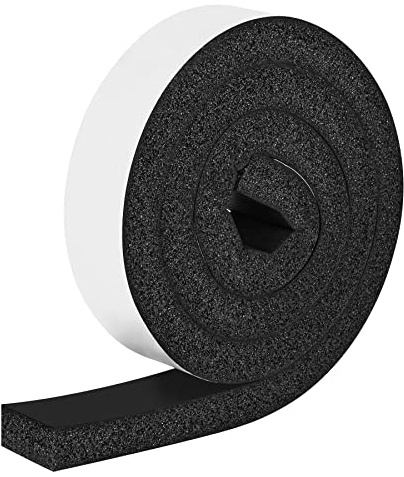 Foam Strips with Adhesive, 2 Inch Wide X 1 Inch Thick, Neoprene Weather Stripping High Density Foam Closed Cell Tape Seal for Doors and Windows Insulation, Total 6.5 Feet Long