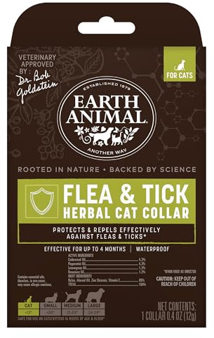 Earth Animal Apothecary Natural Flea & Tick - Herbal Collar for Cats & Kittens - 1 Collar