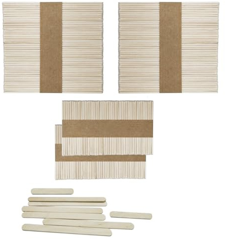 200 palos de hielo de madera, palillos de madera, espátulas de madera, palillos de hielo de madera para manualidades versátiles para manualidades,espátula de madera para manualidades (114 mm/64 mm)
