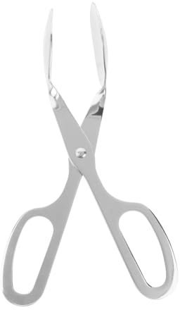 PRETYZOOM Pinze per Insalata Acciaio Inossidabile con Manico Forbice Utensili Eleganti per Servire Insalate Carni E Formaggi Argento