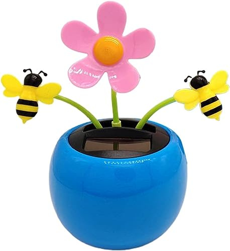 YuanHolumid Blue Car Dashboard Decoration | Flower Car Decoration | Car Solar Dashboard Toy, Solar Powered Dancing Sunflower for Car Home Offices Tabletop Decorations Gifts for Men and Women