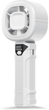 Kukiwhy Handventilator Tragbarer Mini Ventilator mit Digitalanzeige Klein USB Ventilator Akku Aufladbar Wiederaufladbar Hand Ventilatoren Für Reisen Büro Zuhause Draußen Geschenke für Frauen Männer