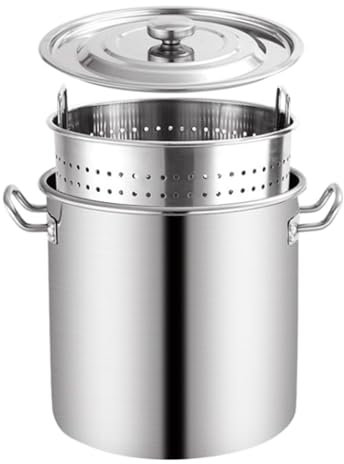 Pot De Caldo De 20-70 Litros Con Cesta De Colador Y Mango Retráctil, Mariscos De Acero Inoxidable De Mariscos De Acero Caldera Caldera De Cangrejo De Río Maceta De Pavo Para Vaporizadora(20 Litres)