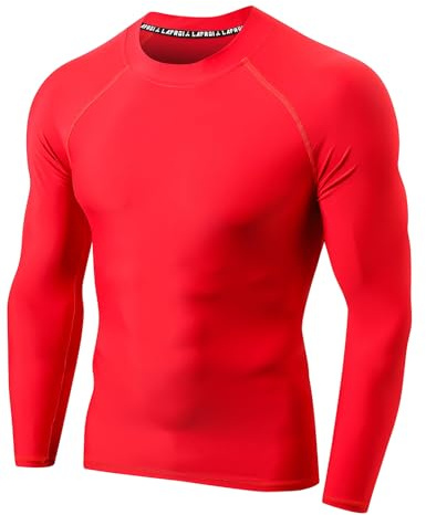 LAFROI Långärmad tröja för män, UPF 50+ kompression, BJJ, simning, rashguard