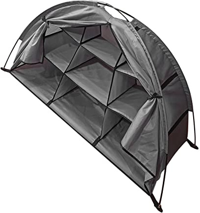Qcwwy Camping Skor Organizer 9 Hylla Vikbart Förvaringsskåp Stor Kapacitet Tält Form Förvaring för Utomhusaktiviteter Camping Förvaring (Hopfällbar)