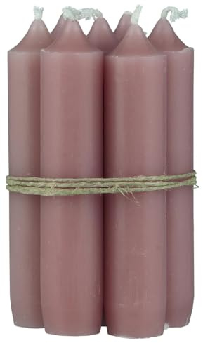 mucHome 6er Set Stabkerzen Höhe 11 cm, Ø 2,2 cm, für Kerzenhalter, Weihnachten, Baumkerze, Tischdeko, Adventskranz oder Hochzeit (Peony)