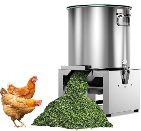 Picadora de alimento para aves de corral, de acero inoxidable de alta resistencia con 4 cuchillas, alta eficiencia de producción, para verduras, granos, granjas, ganadería y ranchos, extraíble 2400W