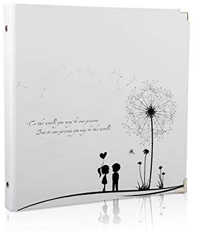 ThxMadam Selbstgestalten Fotoalbum Scrapbook Album Foto Buch Hochzeit Gästebuch Vintage 50 Schwarze Seiten für Weihnachten Geburtstag Jahrestag Geschenk für Mutter Frau Freund(Dandelion A)
