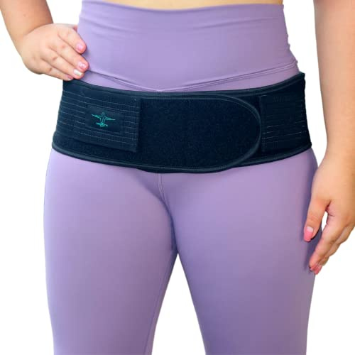 The Chiropractic Belt SI Belt, Sacroiliac Belt for Women & Men, Hip Brace for Sciatica Pain Relief, Scientifically Engineered To Relieve Lower Back Pain, Fits XS to Plus Size, XS 28- 34 Black