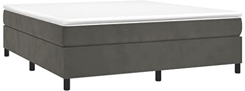 vidaXL Boxspring-sängram mörkgrå 180x200 cm sammet
