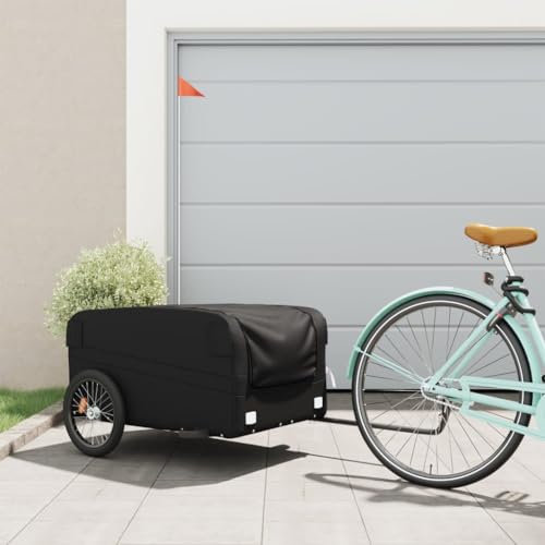 Remorque de Vélo, Remorque de Transport pour Vélo Chariot de Transport Boîte de Transport Remorque de vélo Noir 45 kg Fer