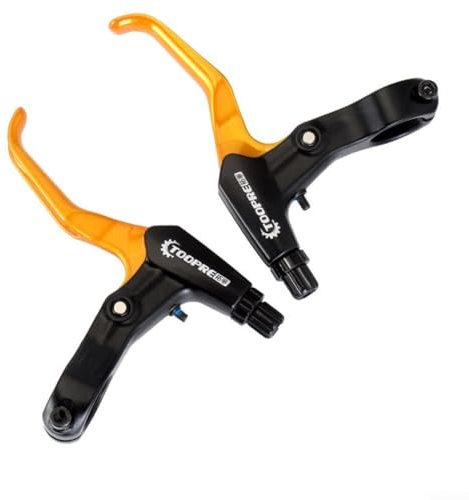 UTTASU Maneta de freno ergonómica para bicicleta , control mejorado, apto para varios manillares (dorado)
