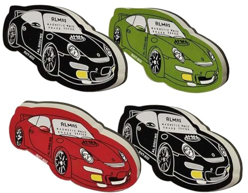 ProBytes magnetisk whiteboard suddgummi 4-pack – lätt rolig karaktärsdammare, bräda, keramik, porslin, melamin, glasgummi, 3D sportbildesign – iögonfallande färger