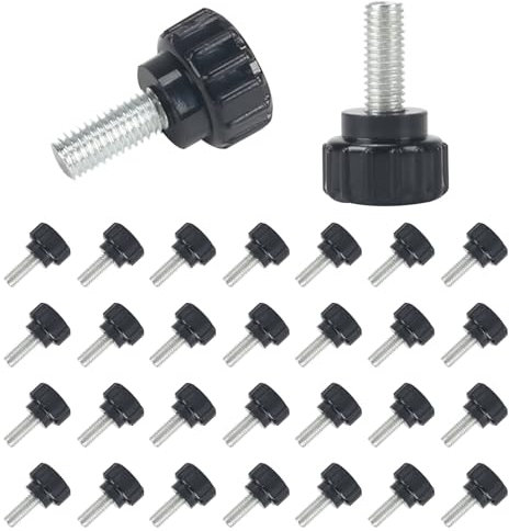 KINDPMA 30 Tornillos M5 x 12 mm de Mango Perillas de Apriete Tornillo Moleteado de Cabeza Redonda de Plástico Tornillos de Fijación para Máquinas Herramientas, Muebles, Dispositivos Electrónicos