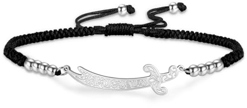 VASSAGO Zulfiqar armband för kvinnor män rostfritt stål Imam Ali svärdarmband islamiskt arabiskt flätat rep sträng kedja islam muslimska smycken