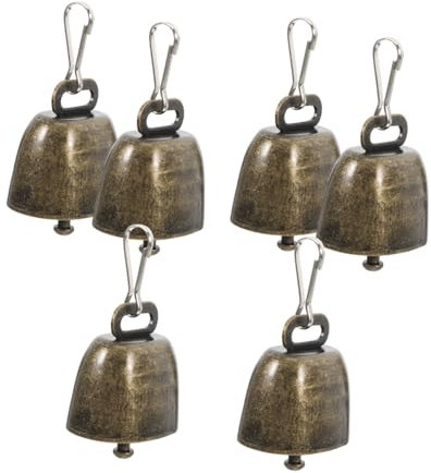 BESTonZON 6pezzi Campanacci Per Mucche in Metallo Campanelli Vintage Rumorosi Per Decorazioni Fai Da Te Accessori Per Animali Domestici Suono Chiaro e Piacevole